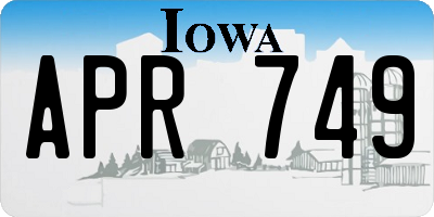 IA license plate APR749