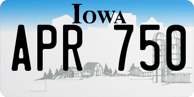 IA license plate APR750