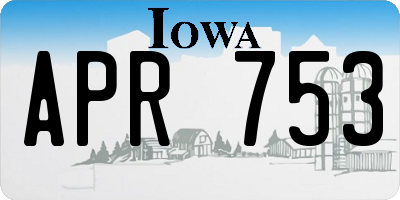 IA license plate APR753