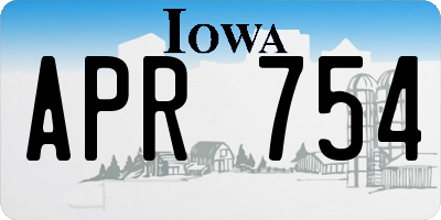 IA license plate APR754