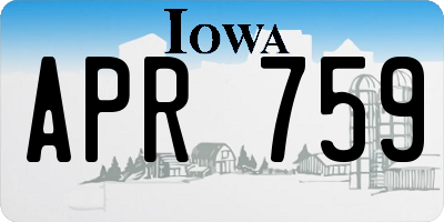 IA license plate APR759