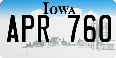 IA license plate APR760