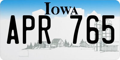 IA license plate APR765