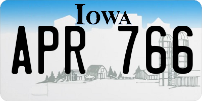IA license plate APR766
