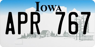 IA license plate APR767