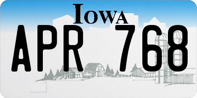 IA license plate APR768