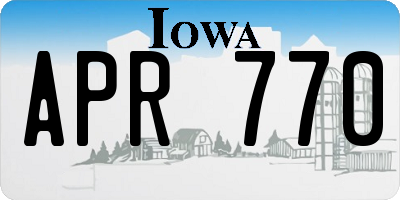 IA license plate APR770