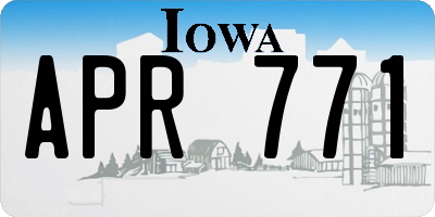 IA license plate APR771