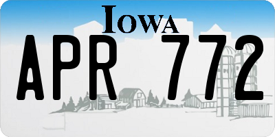 IA license plate APR772