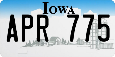 IA license plate APR775