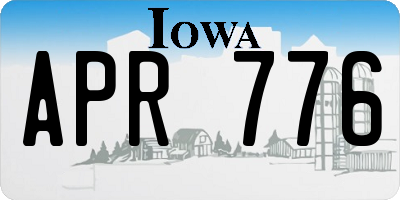 IA license plate APR776