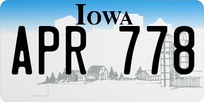 IA license plate APR778