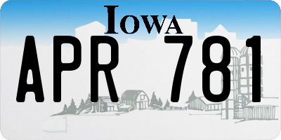 IA license plate APR781