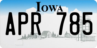 IA license plate APR785