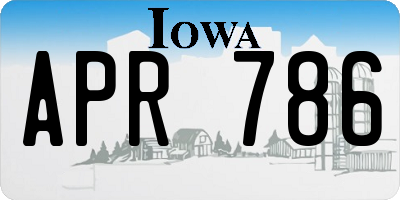 IA license plate APR786