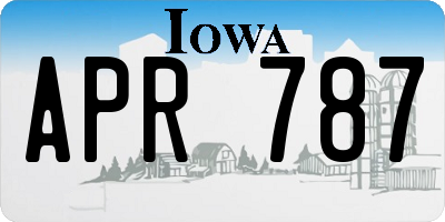 IA license plate APR787