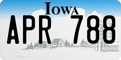 IA license plate APR788
