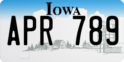 IA license plate APR789