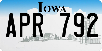 IA license plate APR792