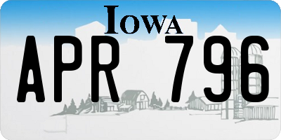 IA license plate APR796