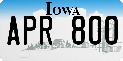 IA license plate APR800