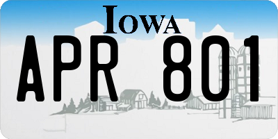 IA license plate APR801