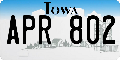 IA license plate APR802