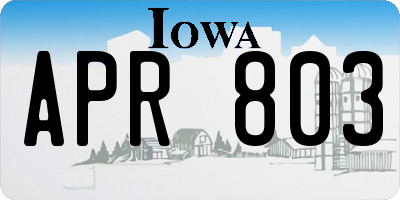 IA license plate APR803