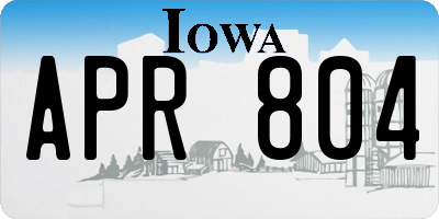 IA license plate APR804