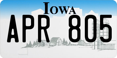 IA license plate APR805