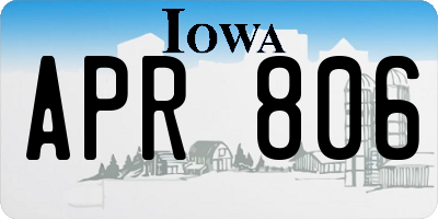 IA license plate APR806