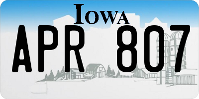 IA license plate APR807