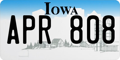 IA license plate APR808