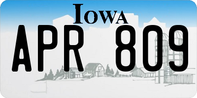 IA license plate APR809