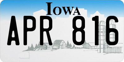 IA license plate APR816