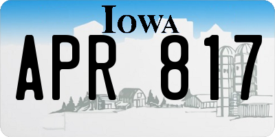 IA license plate APR817