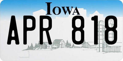 IA license plate APR818