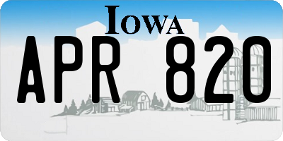 IA license plate APR820