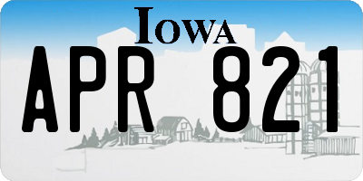 IA license plate APR821