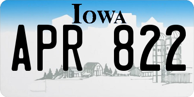 IA license plate APR822