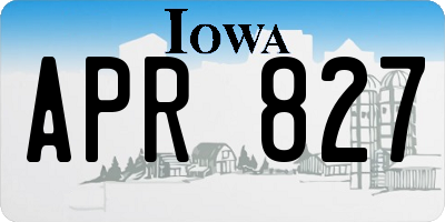 IA license plate APR827