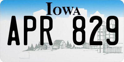 IA license plate APR829