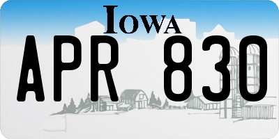 IA license plate APR830