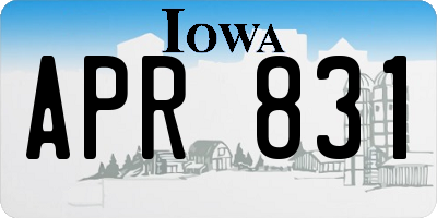 IA license plate APR831
