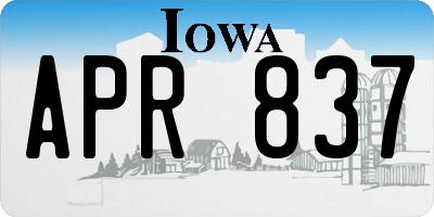 IA license plate APR837