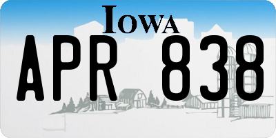 IA license plate APR838