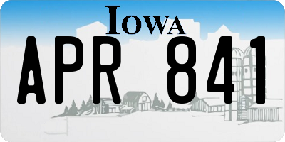 IA license plate APR841