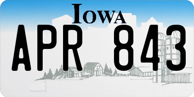 IA license plate APR843