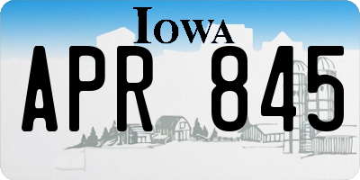 IA license plate APR845