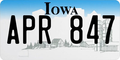 IA license plate APR847